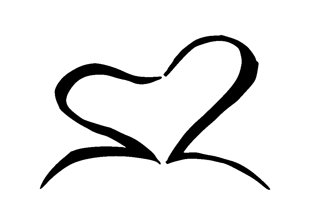 A heart drawn above an open book, stroke by stroke, in brush ink.
